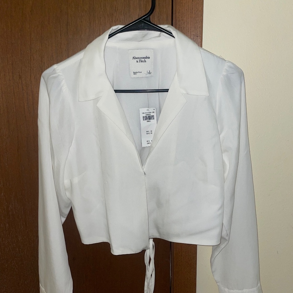 Abercrombie & Fitch Cropped Collared Blouse